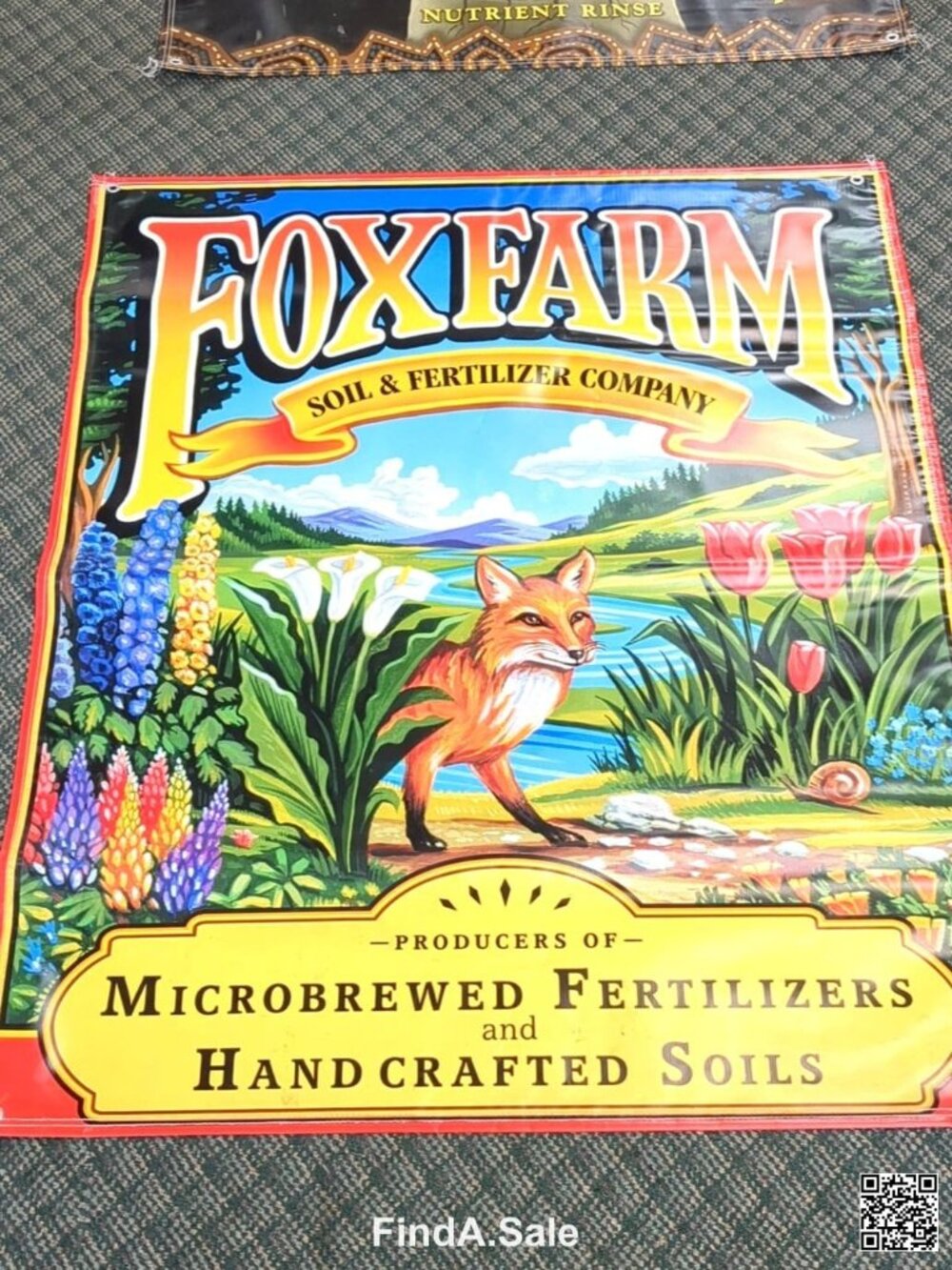 Fox Farm Soil & Fertilizer Company Vintage Canvas Tarp Banner